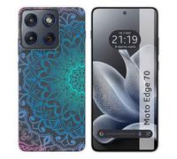 Tumundosmartphone Coque en silicone transparente pour Motorola Edge 70 5G Motif Mandala dessins