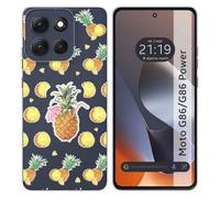 Tumundosmartphone Coque en silicone transparente pour Motorola G86 / G86 Power 5G design ananas dessins