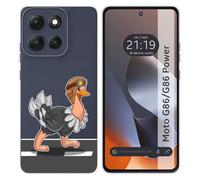 Tumundosmartphone Coque en silicone transparente pour Motorola G86 / G86 Power 5G design autruche dessins