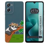Tumundosmartphone Coque en silicone transparente pour Motorola Moto G06 / G06 Power 4G motif Panda dessins
