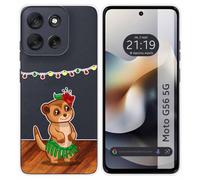 Tumundosmartphone Coque en silicone transparente pour Motorola Moto G56 5G design Suricate dessins