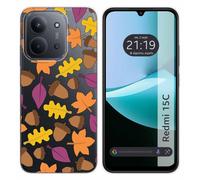 Tumundosmartphone Coque en silicone transparente pour Xiaomi Redmi 15C 4G / 5G design automne dessins
