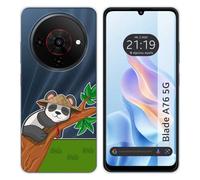 Tumundosmartphone Coque en silicone transparente pour Zte Blade A76 5G motif Panda dessins