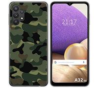 Tumundosmartphone Coque Gel TPU pour Samsung Galaxy A32/A32 5G Design Dessins - Camouflage