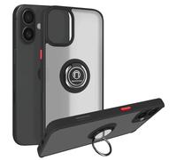 Tumundosmartphone Coque Mate avec Bord Noir et Anneau Rotatif à 360 ° pour iPhone 16e (6.1)