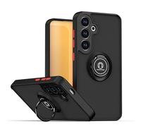 Tumundosmartphone Coque mate avec bord noir et anneau rotatif à 360° pour Samsung Galaxy S25 FE 5G