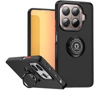 Tumundosmartphone Coque mate avec bord noir et anneau rotatif à 360 ° pour Xiaomi 15T Pro 5G