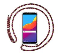 Tumundosmartphone Coque Pendentif Transparent pour Huawei Honor 7C/ Y7 2018 - Rose/Doré