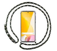 Tumundosmartphone Coque Pendentif Transparent pour Xiaomi 12 Lite 5G avec Cordon Vert/Doré