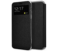 Tumundosmartphone Coque portefeuille support avec fenêtre pour Samsung Galaxy S25 FE 5G Couleur noire