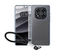 Tumundosmartphone Coque pour Xiaomi Redmi Note 14 Pro 5G avec bord noir et sangle