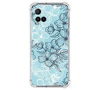 Tumundosmartphone Coque Silicone Anti-Chocs pour Vivo Y21/Y21s/Y33s Design Dessins - Fleurs 03
