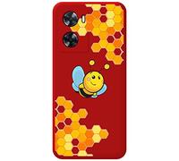 Tumundosmartphone Coque Silicone Liquide Rouge pour Oppo A57s Design Abeille Dessins