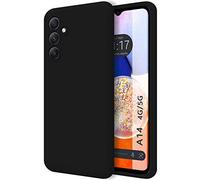 Tumundosmartphone Coque Silicone Liquide Ultra Douce pour Samsung Galaxy A14 4G/5G Couleur Noire