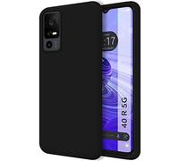Tumundosmartphone Coque Silicone Liquide Ultra Douce pour TCL 40 Se Couleur Noire