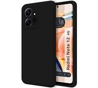 Tumundosmartphone Coque Silicone Liquide Ultra Doux pour Xiaomi Redmi Note 12 4G Couleur Noir