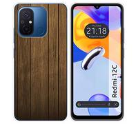 Tumundosmartphone Coque Silicone pour Xiaomi Redmi 12C Design Bois Dessins