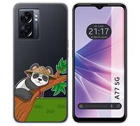 Tumundosmartphone Coque Silicone Transparent pour Oppo A77 5G Design Panda Dessins
