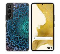 Tumundosmartphone Coque Silicone Transparent pour Samsung Galaxy S22 5G Design Dessins - Mandala