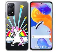 Tumundosmartphone Coque Silicone Transparent pour Xiaomi Redmi Note 11 Pro / 5G Design Licorne Dessins