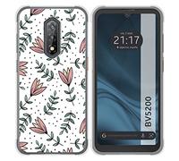 Tumundosmartphone Coque Silicone Transparente pour Blackview BV5200/BV5200 Pro Design Fleurs 01 Dessin