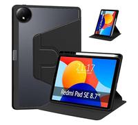 Tumundosmartphone Coque Smart Cover rotative pour Xiaomi Redmi Pad SE 8.7 Couleur noire