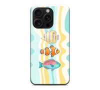 Tumundosmartphone Coque Tough magnétique double couche pour iPhone 16 Pro (6,3 pouces) motif poissons 01 dessins