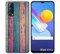 Tumundosmartphone Coque TPU Gel pour Vivo Y72 5G Design Dessins - Bois 10