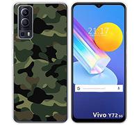 Tumundosmartphone Coque TPU Gel pour Vivo Y72 5G Design Dessins - Camouflage