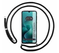 Tumundosmartphone Coque transparente avec cordon noir pour Motorola Moto G06 / G06 Power 4G