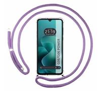 Tumundosmartphone Coque transparente avec cordon violet pour Motorola Moto G06 / G06 Power 4G
