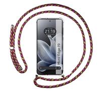 Tumundosmartphone Coque transparente pour Motorola Edge 70 5G avec cordon rose/doré