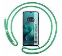 Tumundosmartphone Coque transparente pour Motorola Moto G06 / G06 Power 4G avec cordon vert d'eau