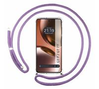 Tumundosmartphone Coque transparente pour Realme GT 7 / GT 7T 5G avec cordon violet