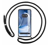 Tumundosmartphone Coque transparente pour Realme Note 70T avec cordon noir