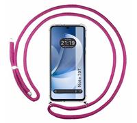 Tumundosmartphone Coque transparente pour Realme Note 70T avec cordon rose fuchsia