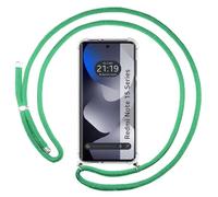 Tumundosmartphone Coque transparente pour Xiaomi Redmi Note 15 4G avec cordon vert eau