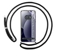 Tumundosmartphone Coque transparente pour Xiaomi Redmi Note 15 Pro 5G avec cordon noir