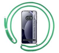 Tumundosmartphone Coque transparente pour Xiaomi Redmi Note 15 Pro 5G avec cordon vert eau