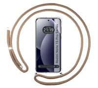 Tumundosmartphone Coque transparente pour Xiaomi Redmi Note 15 Pro+ Plus 5G avec cordon Camel
