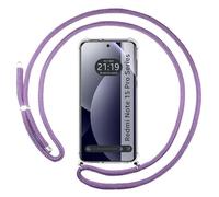 Tumundosmartphone Coque transparente pour Xiaomi Redmi Note 15 Pro+ Plus 5G avec cordon violet