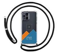 Tumundosmartphone Dites-Nous Ta Coque Silicone avec Ta Photo pour Oppo Find X3 Pro 5G Personnalisée - Pendentif Noir