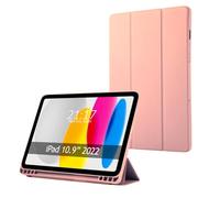 Tumundosmartphone Étui avec rabat Smart pour iPad 10e génération 10.9 (2022) Couleur rose