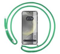 Tumundosmartphone Étui pendentif transparent pour Samsung Galaxy S24 5G avec cordon vert d'eau
