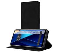 Tumundosmartphone Étui Portefeuille en Similicuir avec Porte-Cartes pour Xiaomi Redmi 13C Couleur Noire