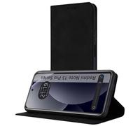 Tumundosmartphone Étui portefeuille en similicuir avec porte-cartes pour Xiaomi Redmi Note 15 Pro 4G Couleur noire