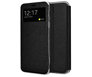 Tumundosmartphone Étui Portefeuille Support avec fenêtre pour Samsung Galaxy A56 5G Couleur Noire