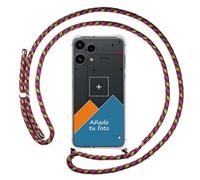 Tumundosmartphone Personnalisez votre coque avec pendentif transparent pour Nothing Phone 3a Lite 5G avec cordon rose/doré dessin personnalisé