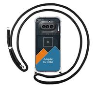 Tumundosmartphone Personnalisez votre coque avec pendentif transparent pour Nothing Phone 4a 5G avec cordon noir, dessin personnalisé