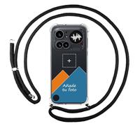 Tumundosmartphone Personnalisez votre coque avec pendentif transparent pour Nothing Phone 4a Pro 5G avec cordon noir, dessin personnalisé